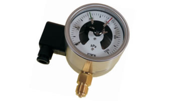 Electrical contact pressure gauge